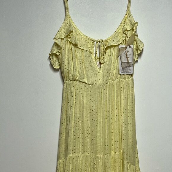 NWT “Sundress” Rudy Saint Barth Sunshine yellow Sequinned maxi dress Sz - Picture 7 of 10